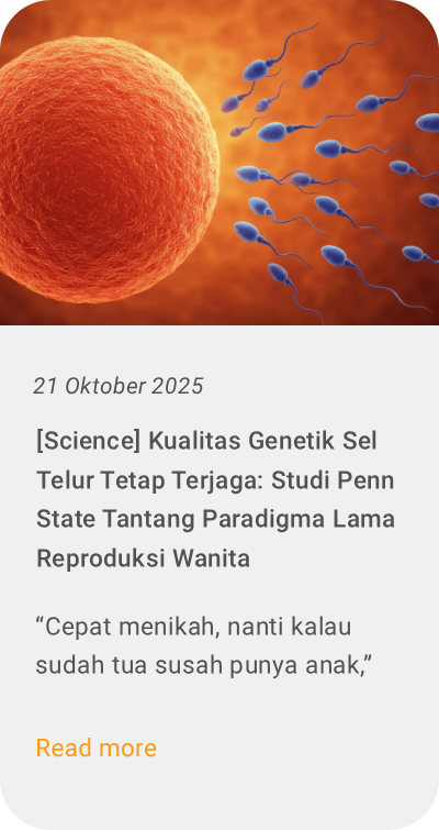 Kualitas Genetik Sel Telur Tetap Terjaga